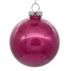 6 Inch Berry Red Clear Glitter Round Christmas Ball Ornament Shatterproof -Winter Decor Hub n211521