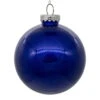 6 Inch Cobalt Blue Clear Glitter Round Christmas Ball Ornament Shatterproof -Winter Decor Hub n211522