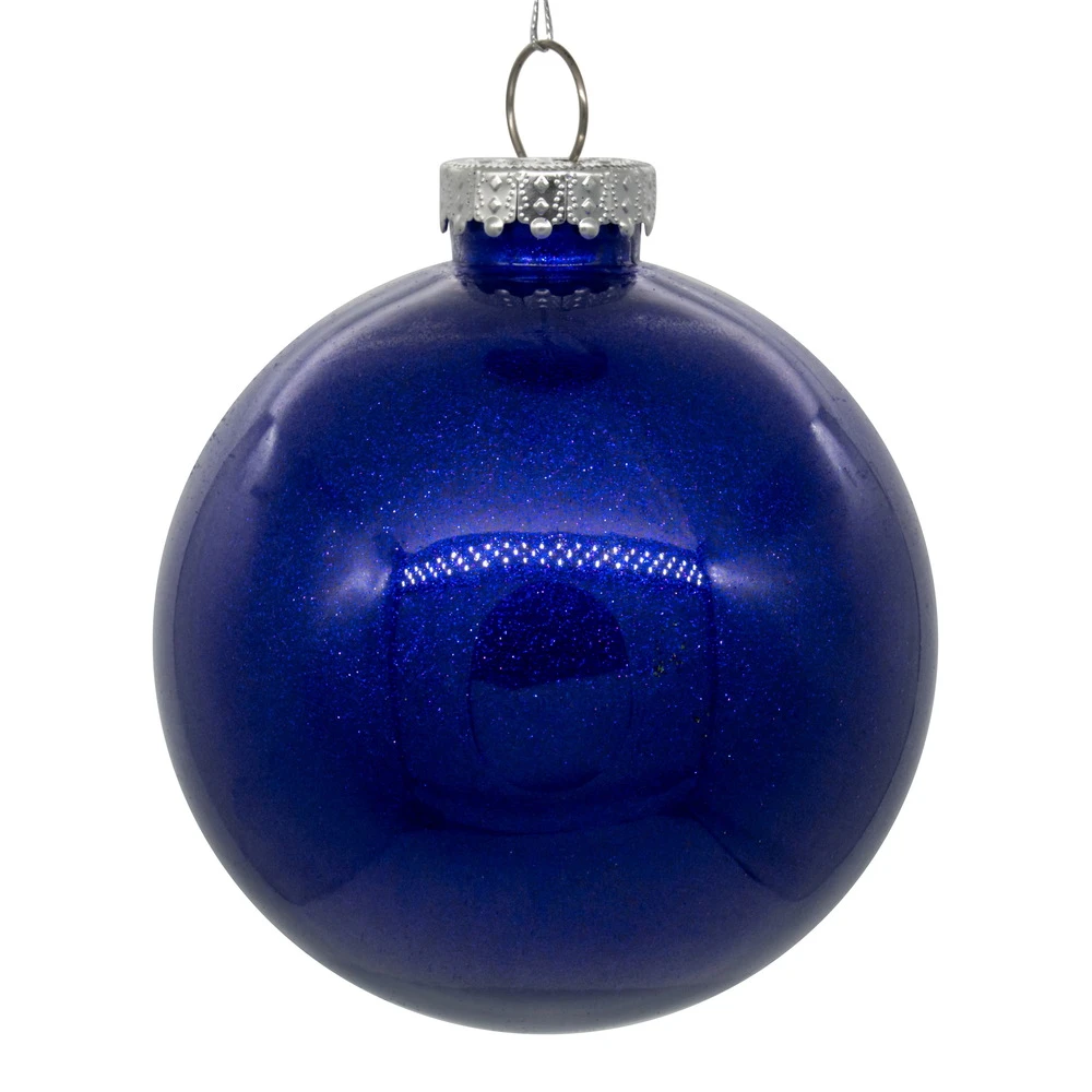 6 Inch Cobalt Blue Clear Glitter Round Christmas Ball Ornament Shatterproof 3 6 Inch Cobalt Blue Clear Glitter Round Christmas Ball Ornament Shatterproof