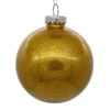 6 Inch Antique Gold Clear Glitter Round Christmas Ball Ornament Shatterproof -Winter Decor Hub n211530