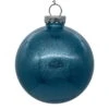 6 Inch Baby Blue Clear Glitter Round Christmas Ball Ornament Shatterproof