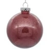 6 Inch Mauve Clear Glitter Round Christmas Ball Ornament Shatterproof -Winter Decor Hub n211545