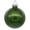 6 Inch Moss Green Clear Glitter Round Christmas Ball Ornament Shatterproof -Winter Decor Hub n211564
