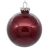 6 Inch Burgundy Clear Glitter Round Christmas Ball Ornament Shatterproof