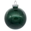 6 Inch Midnight Green Clear Glitter Round Christmas Ball Ornament Shatterproof -Winter Decor Hub n211574