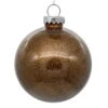 6 Inch Mocha Clear Glitter Round Christmas Ball Ornament Shatterproof -Winter Decor Hub n211576