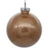 6 Inch Cafe Latte Clear Glitter Round Christmas Ball Ornament Shatterproof -Winter Decor Hub n211580