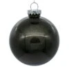 6 Inch Gunmetal Clear Glitter Round Christmas Ball Ornament Shatterproof -Winter Decor Hub n211584