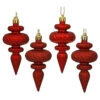 4 Inch Red Christmas Finial Ornament Assorted Finishes Set Of 8 Shatterproof 1 4 Inch Red Christmas Finial Ornament Assorted Finishes Set Of 8 Shatterproof -Winter Decor Hub n500003