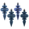 4 Inch Periwinkle Christmas Finial Ornament Assorted Finishes Set Of 8 Shatterproof -Winter Decor Hub n500029