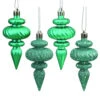 4 Inch Teal Christmas Finial Ornament Assorted Finishes Set Of 8 Shatterproof 1 4 Inch Teal Christmas Finial Ornament Assorted Finishes Set Of 8 Shatterproof -Winter Decor Hub n500042
