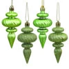 4 Inch Celadon Green Christmas Finial Ornament Assorted Finishes Set Of 8 Shatterproof -Winter Decor Hub n500054