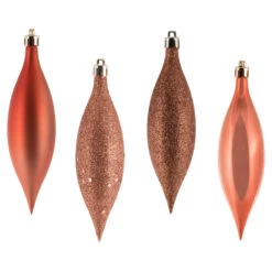 5.5 Inch Coral Drop Christmas Ornament Assorted Finishes 8 Per Set