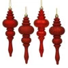 7 Inch Red Finial Assorted Finishes Christmas Ornament Shatterproof Set Of 8 -Winter Decor Hub n500203