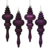 7 Inch Violet Finial Assorted Finishes Christmas Ornament Shatterproof Set Of 8 -Winter Decor Hub n500226