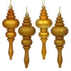 7 Inch Gold Finial Assorted Finishes Christmas Ornament Shatterproof Set Of 8 -Winter Decor Hub n500230