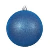 2.4 Inch Blue Glitter Finish Round Christmas Ball Ornament Shatterproof -Winter Decor Hub n590602dg