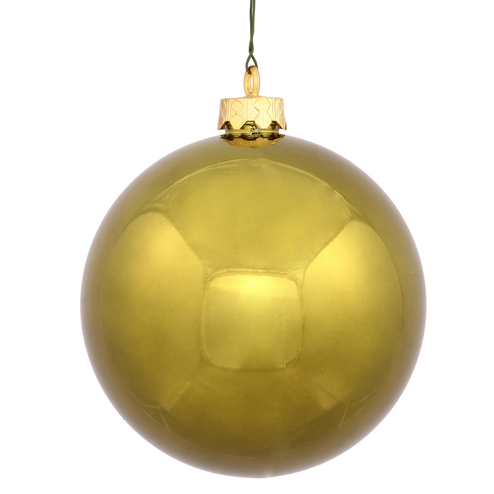 2.4 Inch Olive Green Shiny Finish Round Christmas Ball Ornament Shatterproof UV 3 2.4 Inch Olive Green Shiny Finish Round Christmas Ball Ornament Shatterproof UV