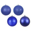 2.4 Inch Cobalt Blue Round Ornament Assorted Finishes 2 Per Set4 -Winter Decor Hub n590622