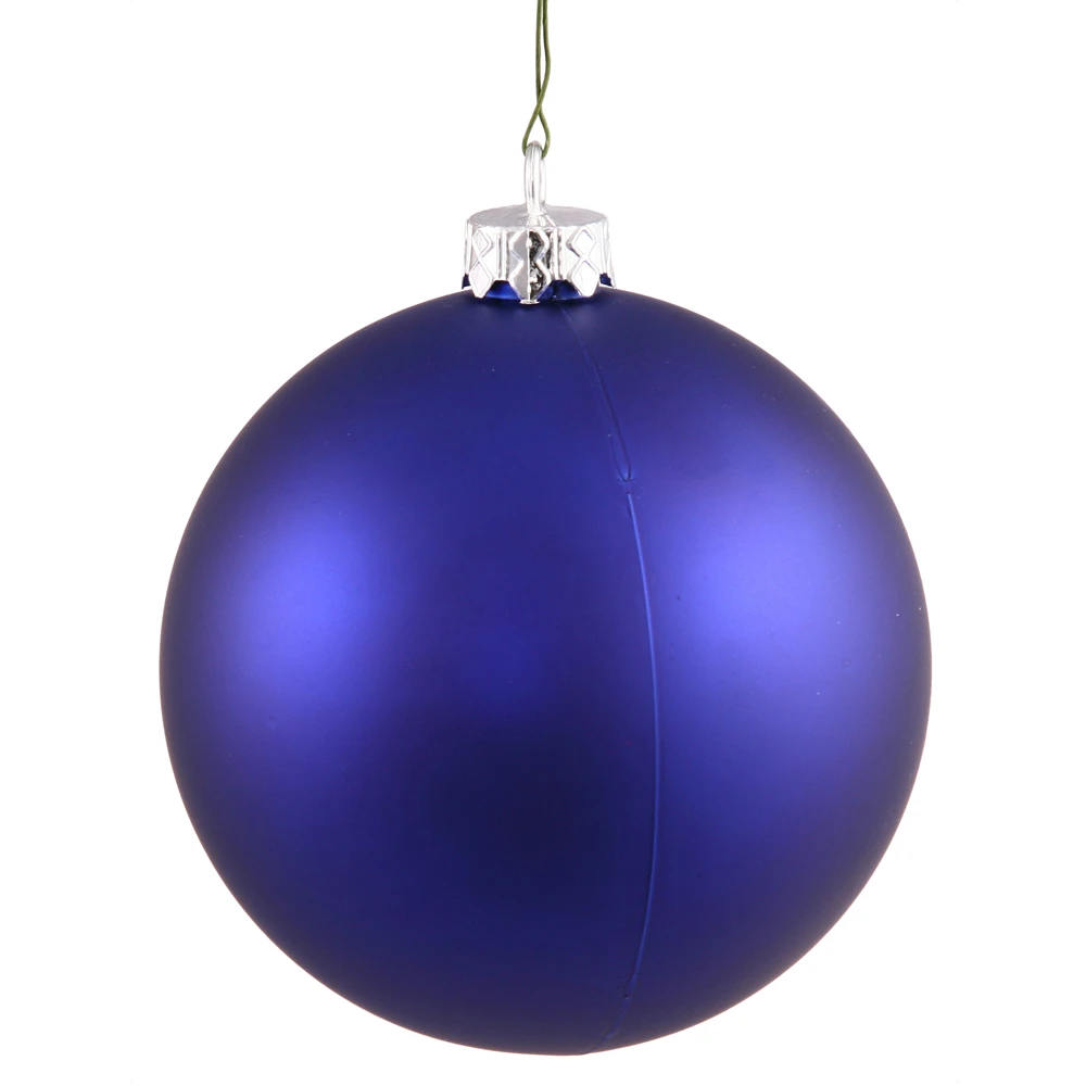 2.4 Inch Cobalt Blue Matte Finish Round Christmas Ball Ornament Shatterproof UV 3 2.4 Inch Cobalt Blue Matte Finish Round Christmas Ball Ornament Shatterproof UV