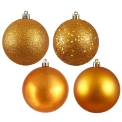 60MM Antique Gold Ornament Assorted Finishes Set Of 24