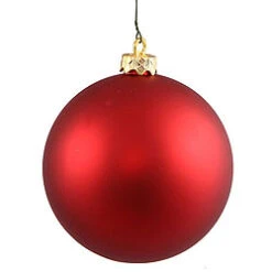 2.75 Inch Red Matte Round Ornament 12 Per Set