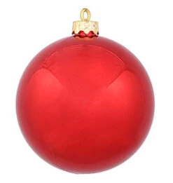 2.75 Inch Red Shiny Round Ornament 12 Per Set