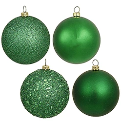 70MM Assorted Green Plastic Ornament 3 70MM Assorted Green Plastic Ornament
