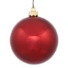2.75 Inch Burgundy Shiny Finish Round Christmas Ball Ornament Shatterproof UV 6 Per Set