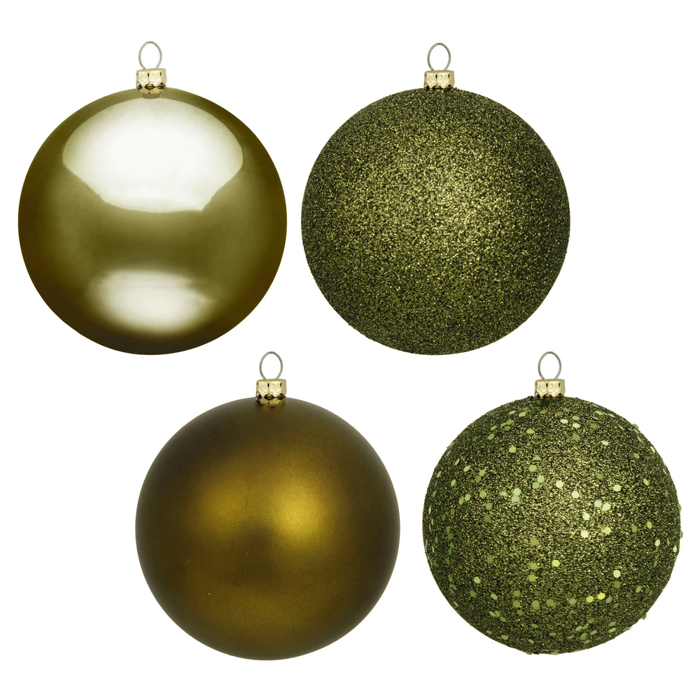 70MM Assorted Olive Finish Christmas Balls Set Of 20 3 70MM Assorted Olive Finish Christmas Balls Set Of 20
