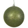 2.75 Inch Olive Glitter Ball Drilled 12 Per Set -Winter Decor Hub n590714dg