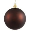 2.75 Inch Chocolate Matte Round Ornament 12 Per Set