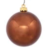 2.75 Inch Chocolate Brown Shiny Finish Round Christmas Ball Ornament Shatterproof UV 6 Per Set -Winter Decor Hub n590715sv