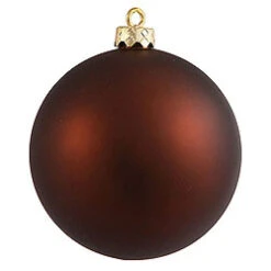 2.75 Inch Mocha Matte Round Ornament 12 Per Set
