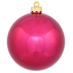 2.75 Inch Wine Shiny Round Ornament 12 Per Set