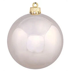 2.75 Inch Champagne Shiny Round Ornament 12 Per Set