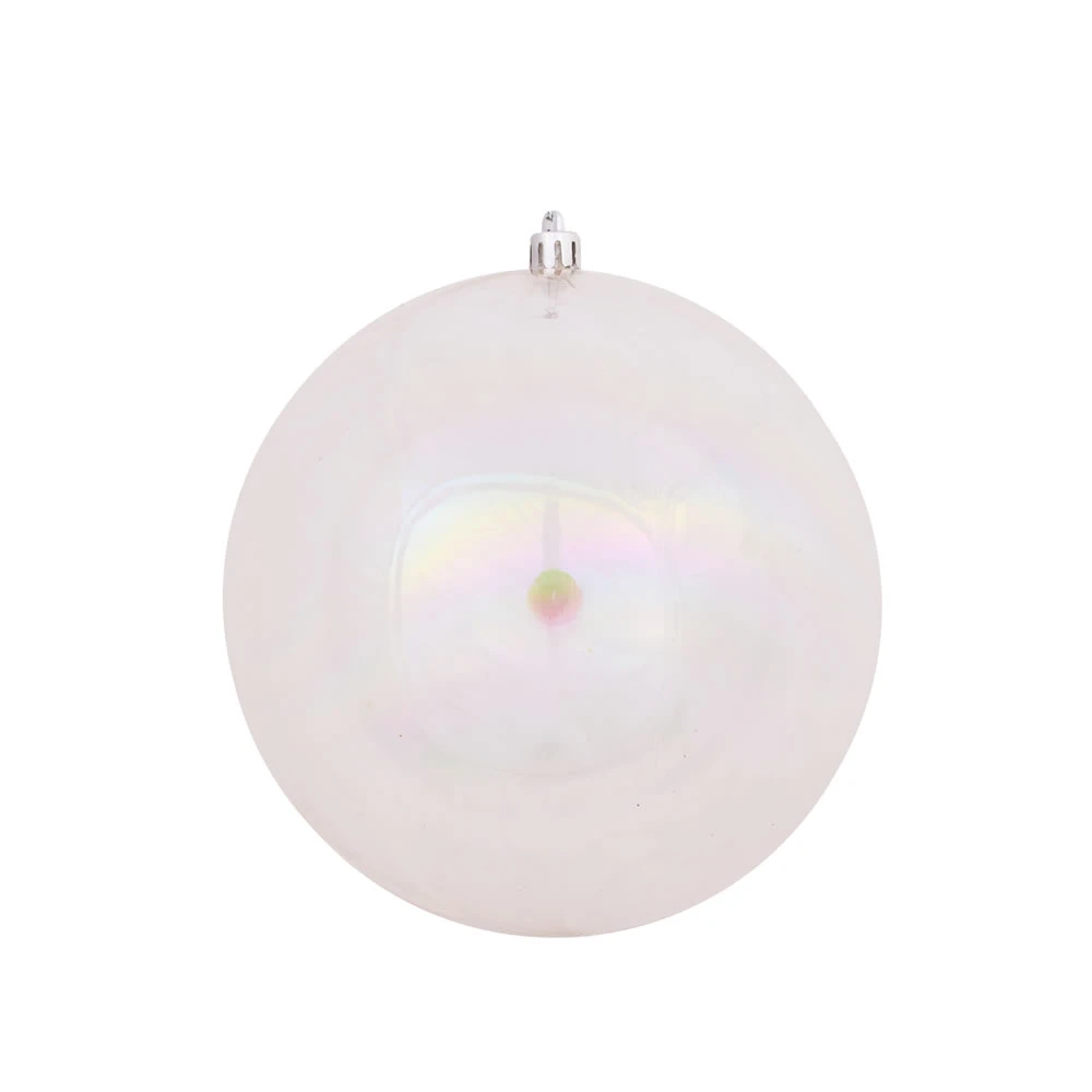 3 Inch Clear Iridescent Round Christmas Ball Ornament Shatterproof 3 3 Inch Clear Iridescent Round Christmas Ball Ornament Shatterproof