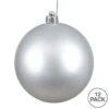 3 Inch Silver Matte Round Christmas Ball Ornament Shatterproof UV -Winter Decor Hub n590807dmv