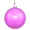 3 Inch Orchid Pink Shiny Ornament 4 Per Set -Winter Decor Hub n590809sv