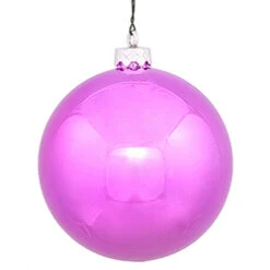 3 Inch Orchid Pink Shiny Ornament 4 Per Set