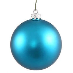 3 Inch Turquoise Matte Round Ornament 12 Per Set