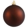 3 Inch Mocha Matte Glitter Round Ornament 6 Per Set -Winter Decor Hub n590816dmv