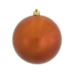 3 Inch Burnish Orange Candy Round Ornament 12 Per Set