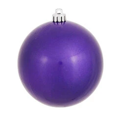 4 Inch Purple Candy Round Ornament 6 Per Set