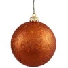 4 Inch Burnish Orange Sequin Round Ornament 6 Per Set -Winter Decor Hub n591018dq