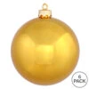 4 Inch Antique Gold Shiny Round Christmas Ball Ornament Shatterproof UV -Winter Decor Hub n591030dsv