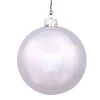 4.75 Inch Silver Shiny Round Shatterproof UV Christmas Ball Ornament 4 Per Set -Winter Decor Hub n591207dsv
