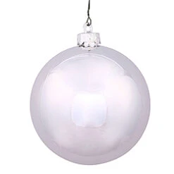 4.75 Inch Silver Shiny Round Shatterproof UV Christmas Ball Ornament 4 Per Set