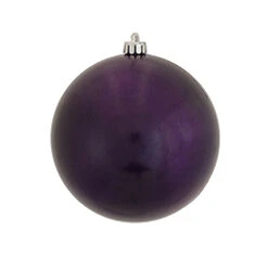 4.75 Inch Plum Candy Round Shatterproof UV Christmas Ball Ornament 4 Per Set