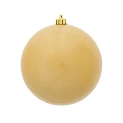 4.75 Inch Champagne Candy Round Shatterproof UV Christmas Ball Ornament 4 Per Set